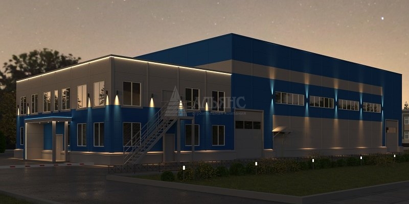 3D визуализация Производственное здание из сэндвич-панелей  - фото 5