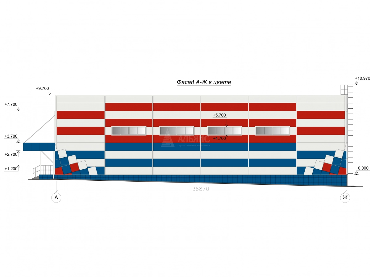 3D визуализация Торговый центр из сэндвич-панелей - фото 4