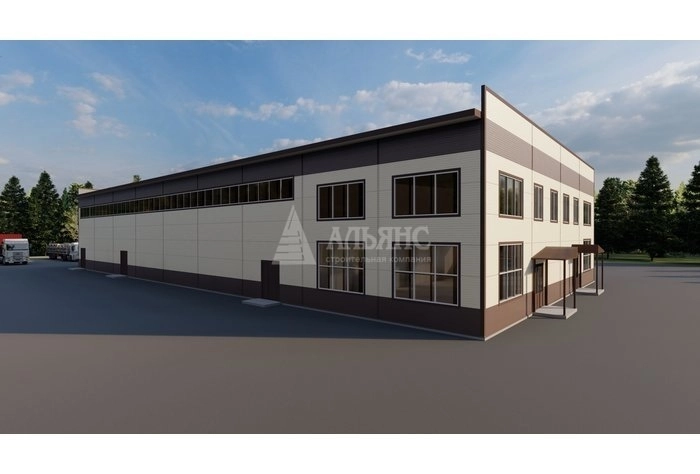 3D визуализация Здание АБК и СТО для фур - фото 4